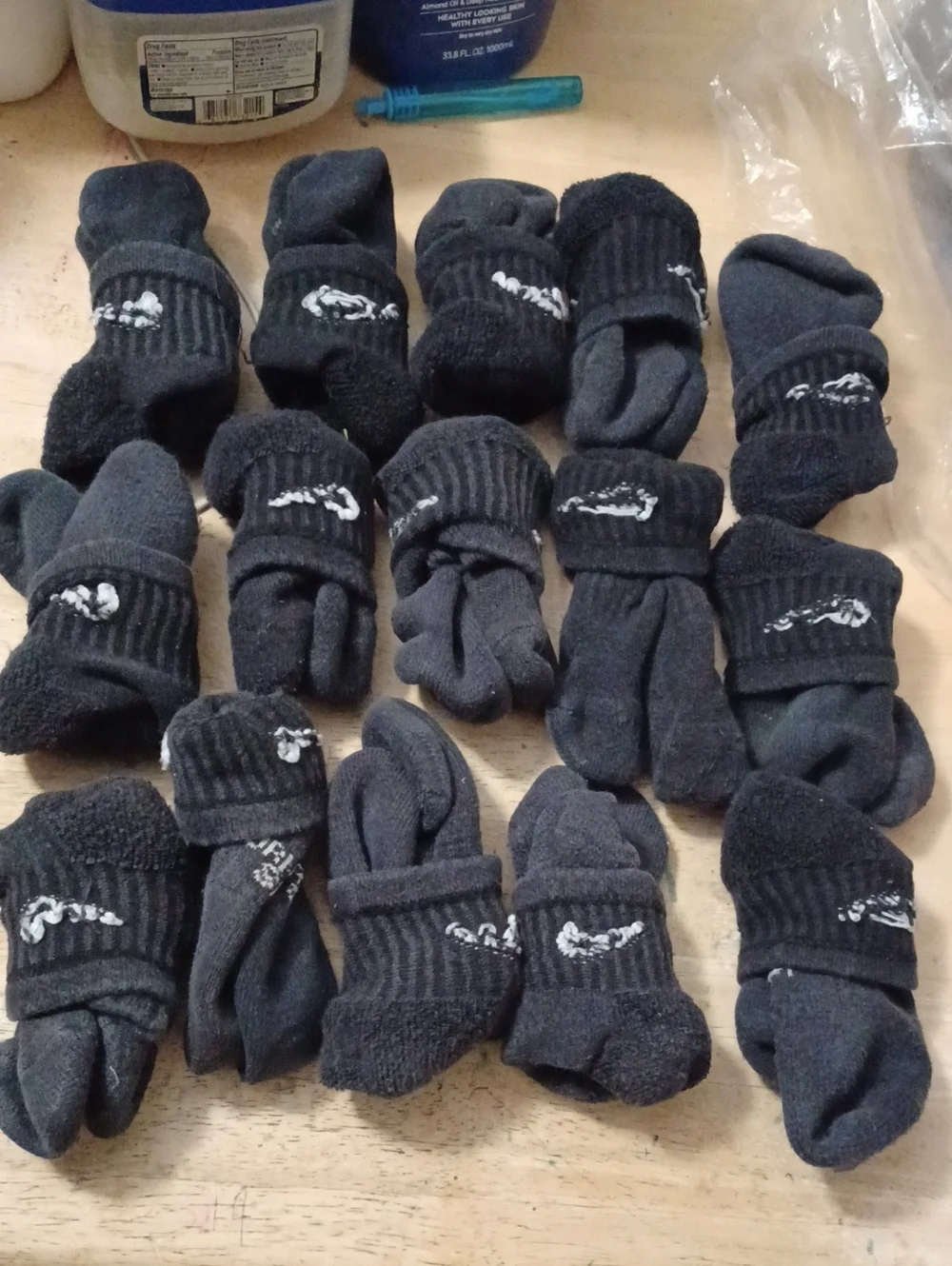 Bundle Of 15 Pairs Of Nike Boy’s Black Ankle Socks - Size 3Y-5Y